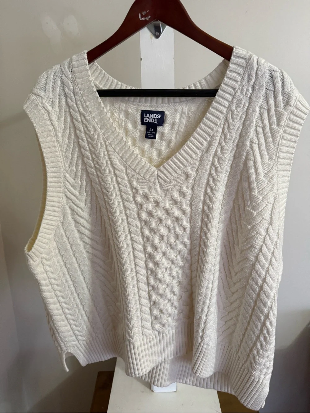 Lands’ End Cable-Knit Sweater Vest